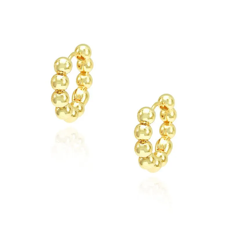 Anting Lingkaran Manik-manik Bulat Mengkilap