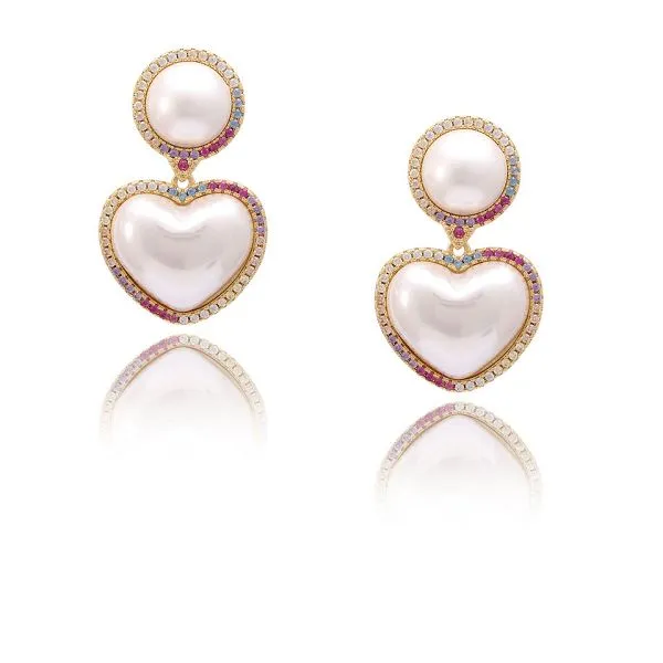 Anting Mutiara Kerang Berbentuk Hati