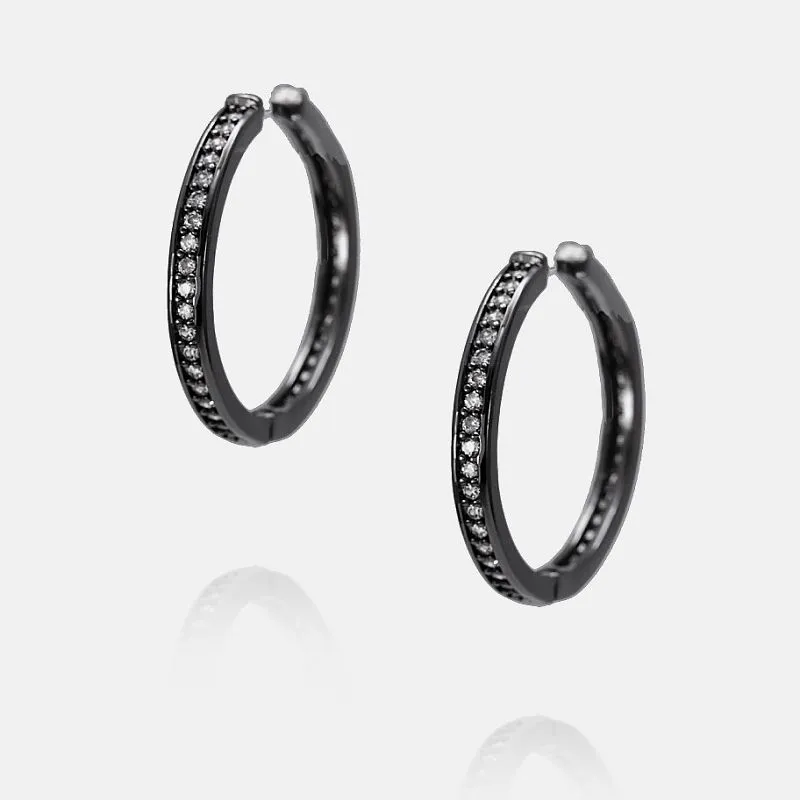 Anting Lingkaran Berlapis Hematit