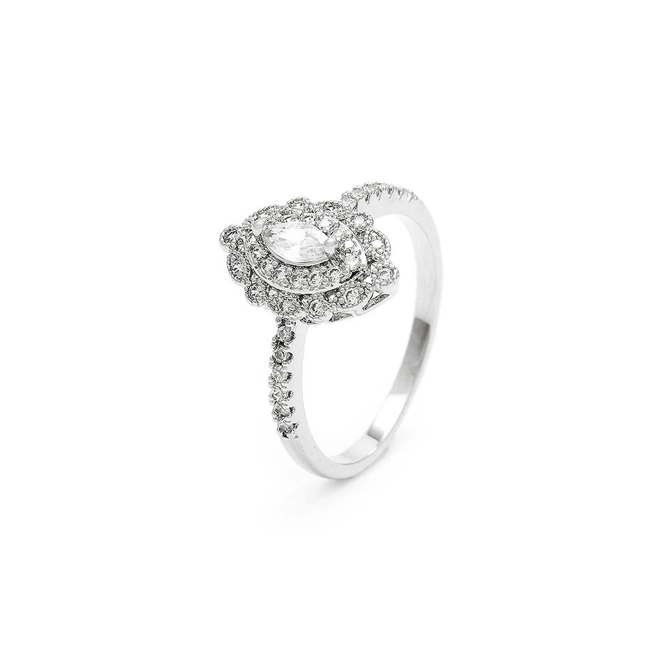 Cincin Perak Marquise Zirconia Sterling