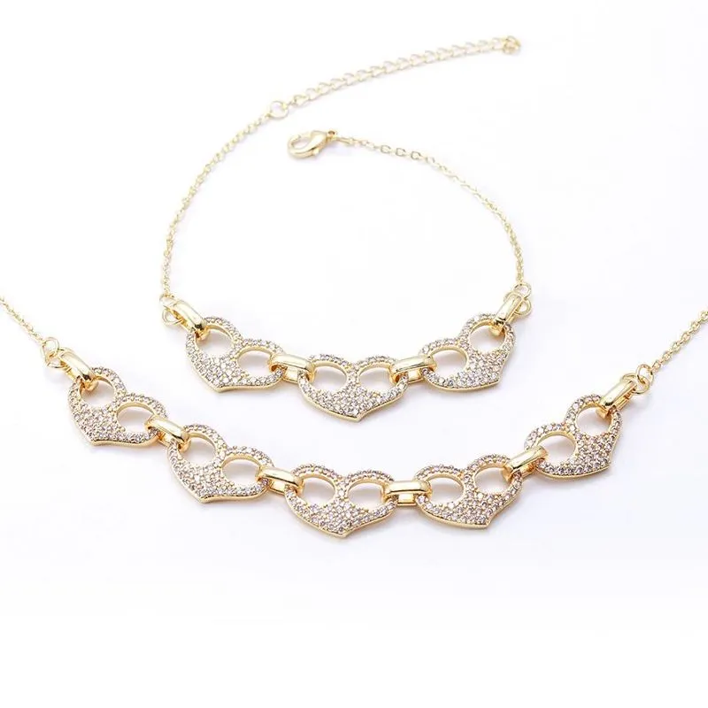 Set Perhiasan Hati Gelang Kalung