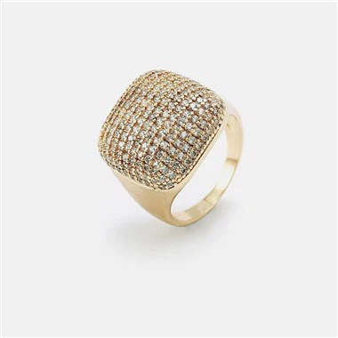 Cincin Pave Zirkon Putih Wanita
